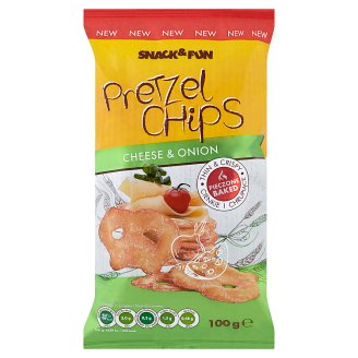 Snack&Fun Pretzel Chips praclíky so syrovo-cibuľovou príchuťou 100 g