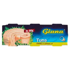 Giana Tuna Chunks in Sunflower Oil 3 x 80 g (240 g)