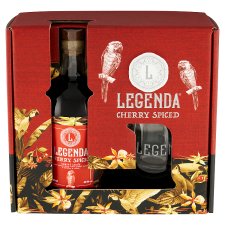 Legenda Cherry Spiced rumový likér 35% darčekové balenie 700 ml + pohár