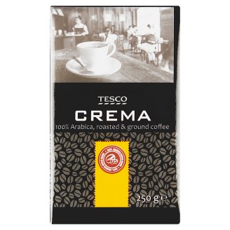 Tesco Crema pražená mletá káva 100% Arabica 250 g