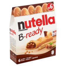 Nutella B-ready Oblátka plnená nátierkou z lieskovcov a kakaa a malými pšeničnými chrumkami 6 x 22 g