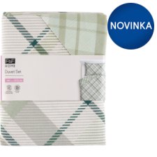 F&F Home Green Check Duvet Set 140 x 200 cm