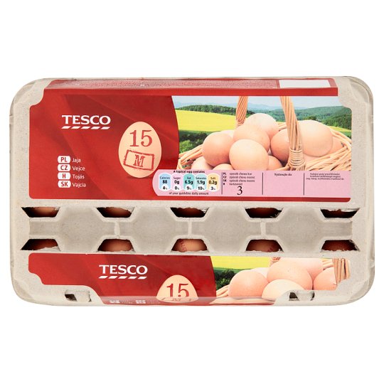 Tesco Fresh Eggs Group M 15 pcs Tesco Groceries