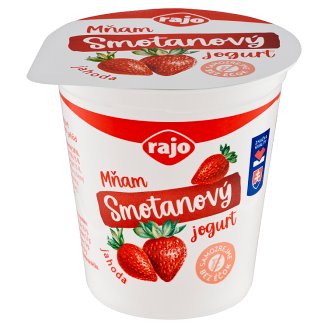 Rajo Mňam Duo Smotanový jogurt jahodový s kúskami jahôd 145 g