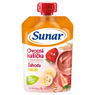 Sunárek Kašička s cereáliami, banánmi a jahodami 120 g