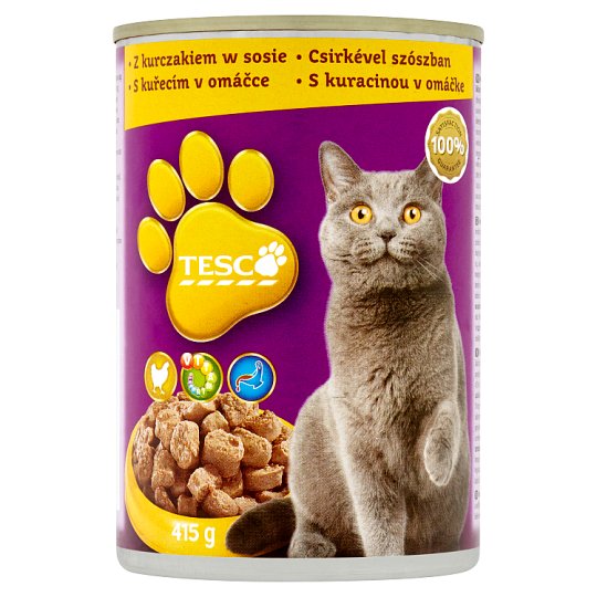 Tesco Complete Food for Adult Cats with Chicken in Sauce 415 g Tesco