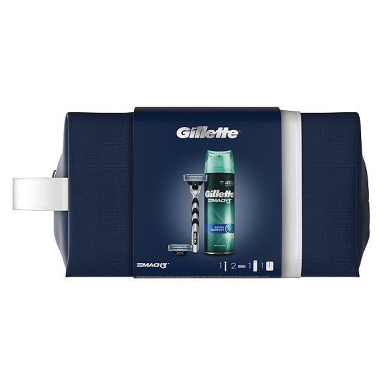 Gillette Gift Set Mach3 Razor + Shaving Gel + Travel Cover Tesco Groceries