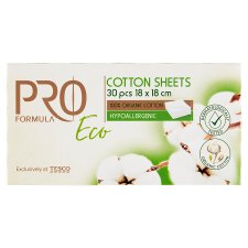 Tesco Pro Formula Eco organické bavlnené obrúsky 18 x 18 cm 30 ks