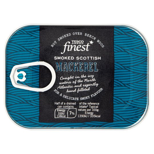 Tesco Finest Filety z makrely údené teplým dymom v slnečnicovom oleji 110 g