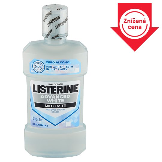 Listerine Advanced White Mild Taste Spearmint ústna voda 500 ml