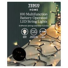 Tesco Home Battery Warm White Timer Lights 100 LED