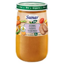 Sunar Organic Vegetables, Beans, Veal, Olive Oil 190 g