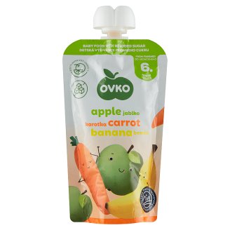 Ovko Dojčenská výživa jablko, karotka a banán bez prídavku cukru 120 g
