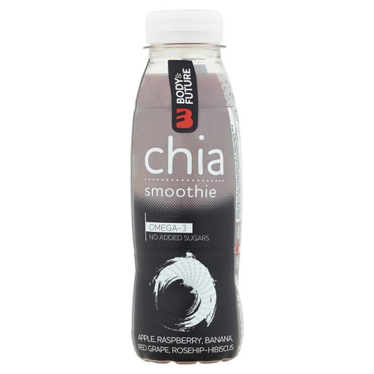 Body&Future Chia, jablko, malina, banán, červené hrozno, šípka, ibištek 330 ml