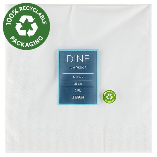 Tesco Obrúsky 2 vrstvové 33 cm 50 ks