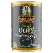 Franz Josef Kaiser Exclusive Čierne olivy bez kôstky v slanom náleve 300 g