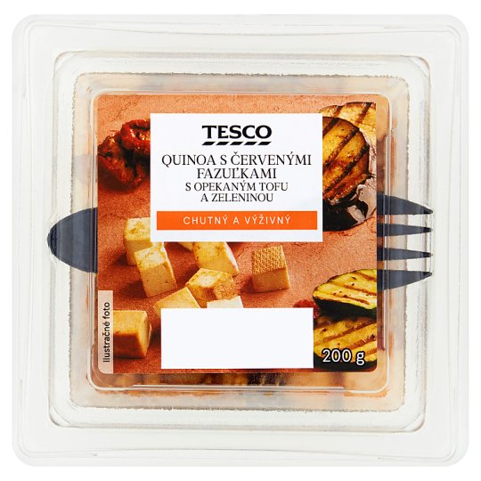 Tesco Quinoa s červenými fazuľkami s opekaným tofu a zeleninou 200 g