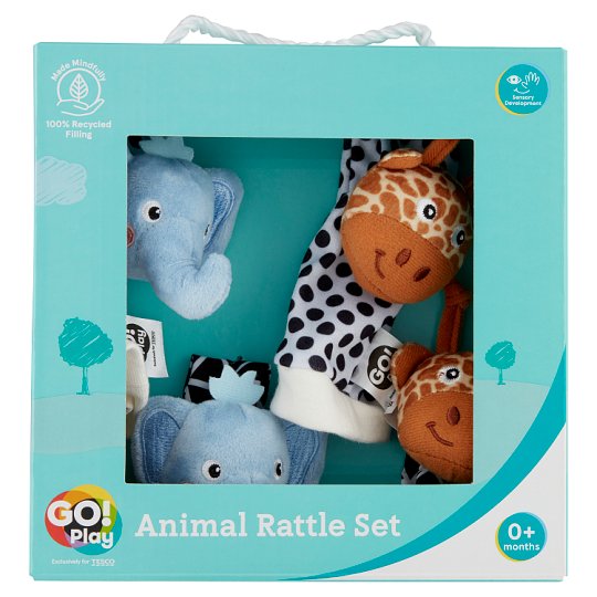 Tesco Go! Play Animal Rattle Set Tesco Groceries