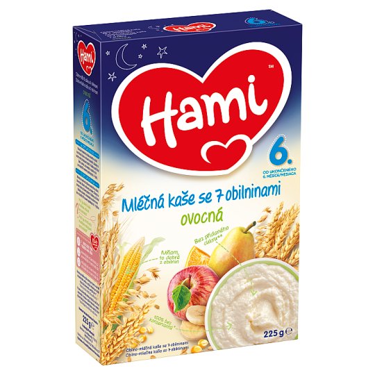 Hami Obilno-mliečna kaša so 7 obilninami ovocná 225 g