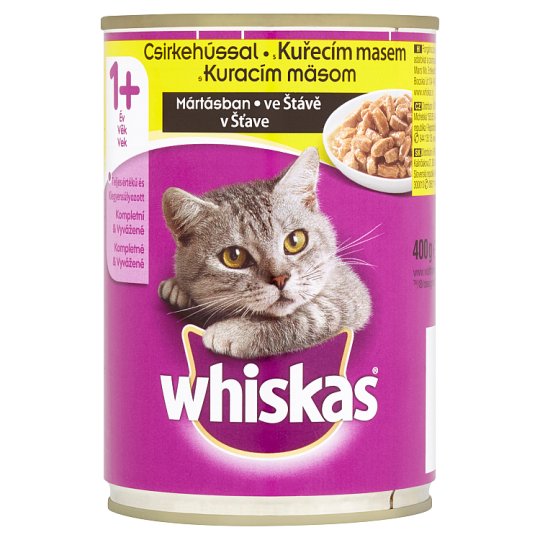 Whiskas Kuracie mäso v šťave kompletné krmivo pre dospelé mačky 400 g