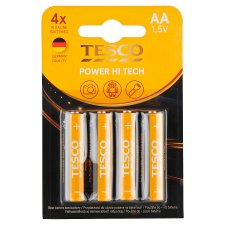 Tesco Power Hi Tech alkalické batérie AA 4 ks
