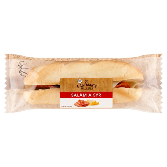 Eastman's Deli Foods Pšeničná bageta salám a syr 125 g