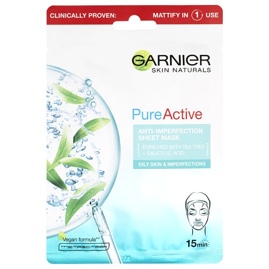 Garnier Skin Naturals Pure Active textilná maska maska proti nedokonalostiam, 28 g