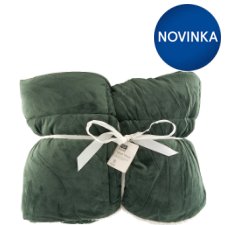 F&F Home Velvet Sherpa Forest Green Throw 120 x 180 cm