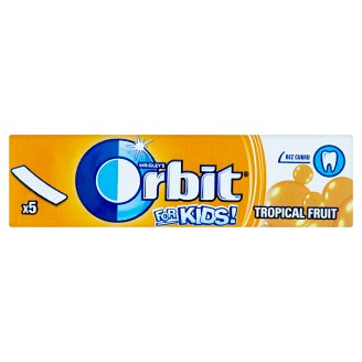 Wrigley's Orbit For Kids! Tropical fruit žuvačka bez cukru s príchuťou tropického ovocia 13 g