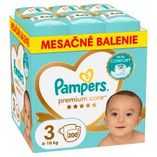 Pampers Premium Care, Veľkosť 3, Plienky 200 ks, 6kg-10kg