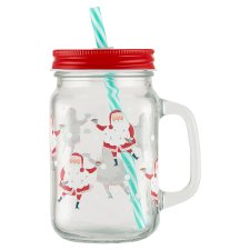 F&F Home Santa Festive Fun Drinking Jar