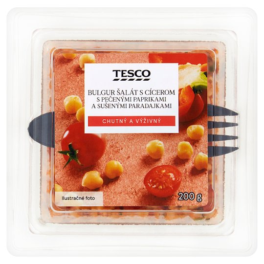 Tesco Bulgur šalát s cícerom s pečenými paprikami a sušenými paradajkami 200 g