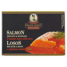 Franz Josef Kaiser Exclusive Salmon Skinless & Boneless in Tomato Sauce with Curry 110 g