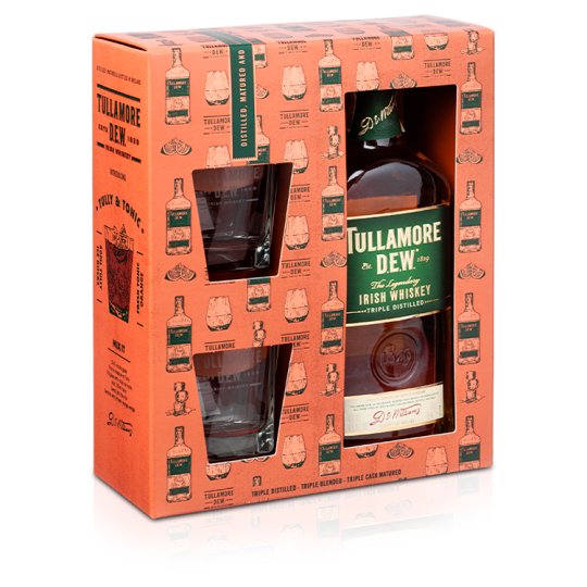 Tullamore D.E.W. Irish Whiskey 40 700 ml + 2 Glasses Tesco Groceries