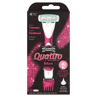 Wilkinson Sword Quattro for Women Bikini strojček so 4 čepeľami + zastrihávač
