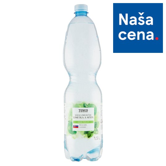 Tesco Nápoj s príchuťou limetka a mäta jemne perlivý 1,5 l