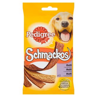 Pedigree Schmackos Multi 4 príchute doplnkové krmivo pre dospelých psov 104 g
