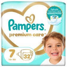 Pampers Premium Care Size 7, 32 Nappies, 15kg+