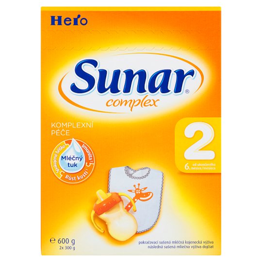 Sunar Complex 2 následná sušená mliečna výživa dojčiat 2 x 300 g