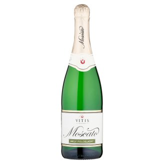 Vitis Pezinok Moscato miešaný alkoholický nápoj sýtený biely polosladký 0,75 l