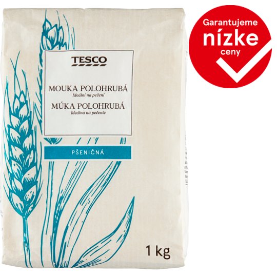 Tesco Pšeničná múka polohrubá 1 kg
