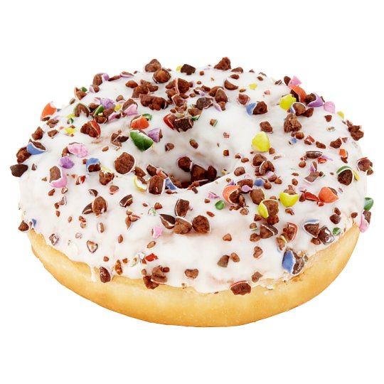 Biely donut s drvenými bonbónmi 58 g