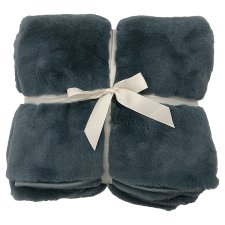 F&F Home Faux Fur Slate Blue prikrývka 130 x 180 cm