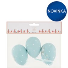 Blue Hanging Eggs 18 x 15 x 5 cm 3 pcs