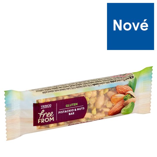 Tesco Free From Tyčinka s arašidmi, mandľami a pistáciami, polomáčaná bezgluténová 35 g