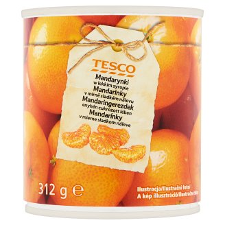 Tesco Mandarínky v mierne sladkom náleve 312 g