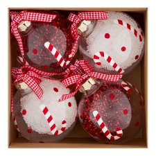 Tesco Candy Cane Bauble 4 pcs