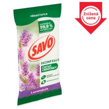 Savo Disinfectant Cleaning Wipes Lavender 30 pcs