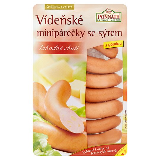 Ponnath ŘEZNIČTÍ MISTŘI Viedenské minipárečky so syrom e 200 g