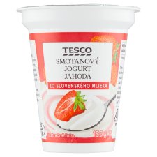 Tesco Smotanový jogurt jahoda 150 g